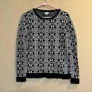 Croft & Barrow Black & White Knit Sweater Womens Small S Pullover